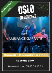 Concert au Café de France – Samedi 6 décembre à 21h